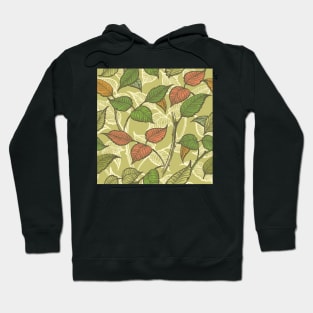 Retro Leaves Seamless Pattern Hoodie